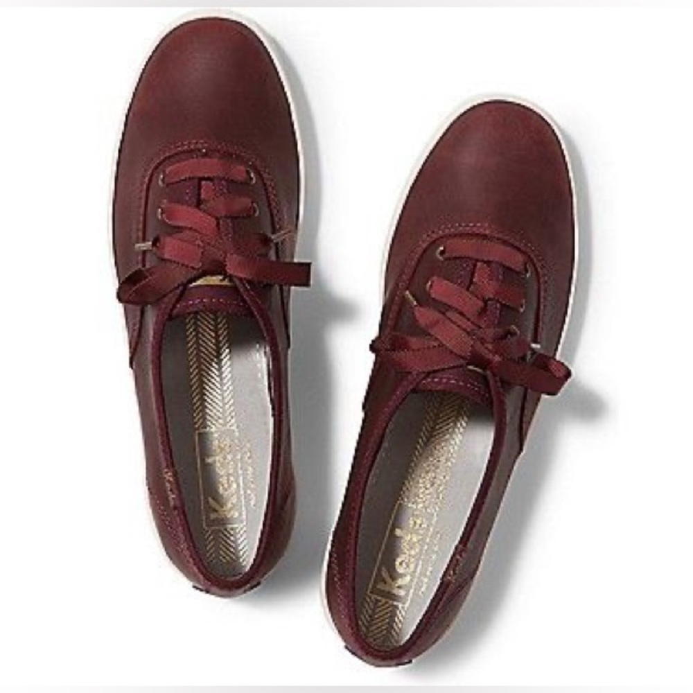 Keds Champion Leather Burgundy Sneakers - Picture 2 of 5